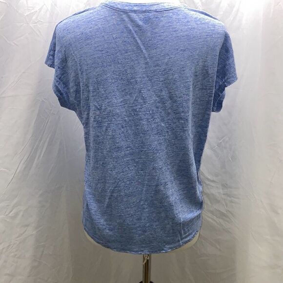 Tommy Bahama Linnea Linen Tie Front Camp Shirt S/S Sz XS Blue - Picture 5 of 9